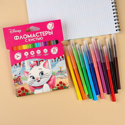 Фломастеры с кистью, 12 цветов, Коты аристократы - Disney фото 17