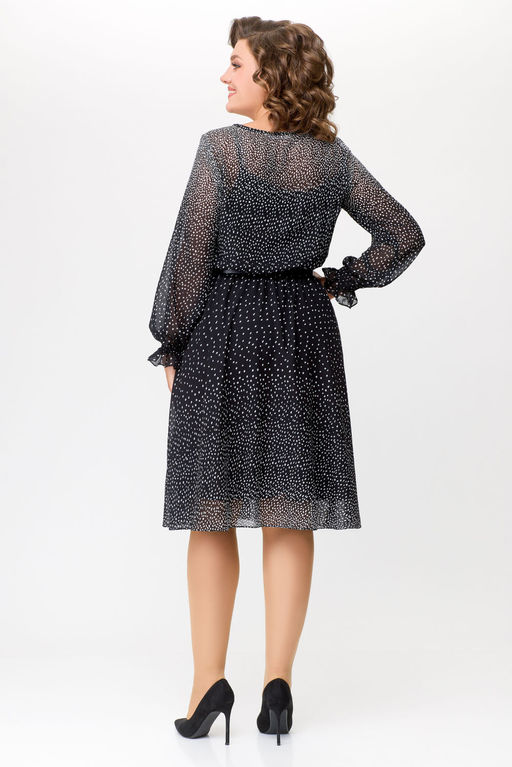 Платье Swallow 683 чёрный в белый горошек градиент фото 8
