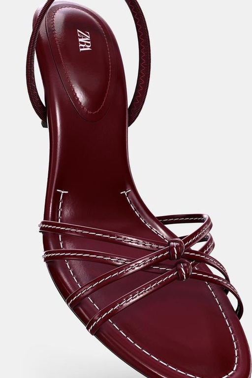 TOPSTITCH DETAIL HEELED SANDALS - Zara фото 6