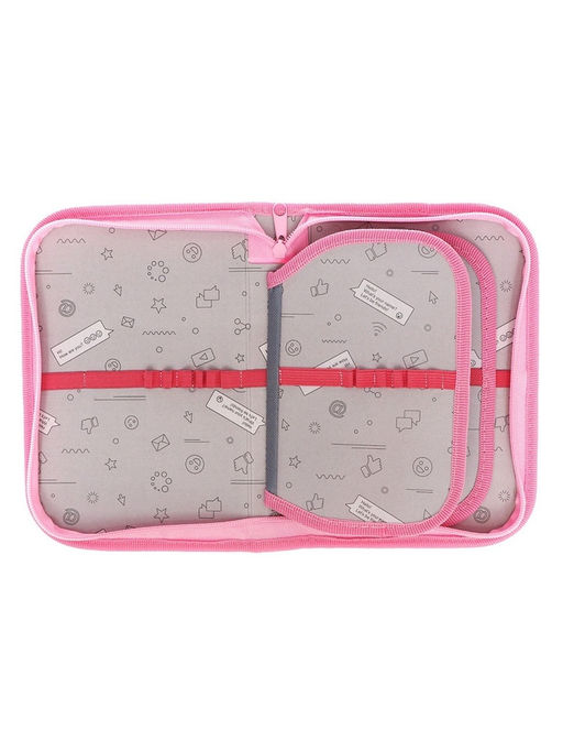 Пенал школьный, 3 секции, 14×21×4 см «Фламинго»