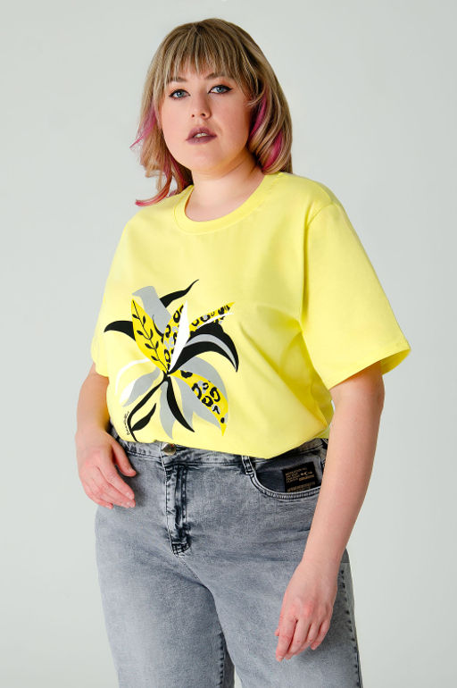 Арт. 3-1150 Футболка женская 50-58 (5 шт) Цвет:желтый - Калинка фото 8