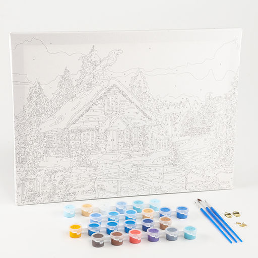 Новогодняя картина по номерам на холсте с подрамником «Новый год! Рождественский вечер», 30×40 см