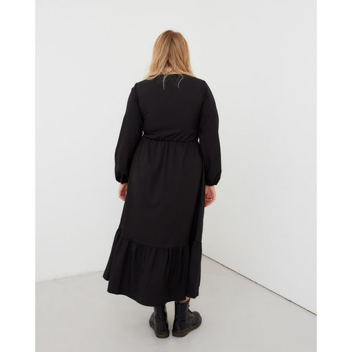 Платье женское миди MIST plus-size, чёрное, размер 52, однотонное