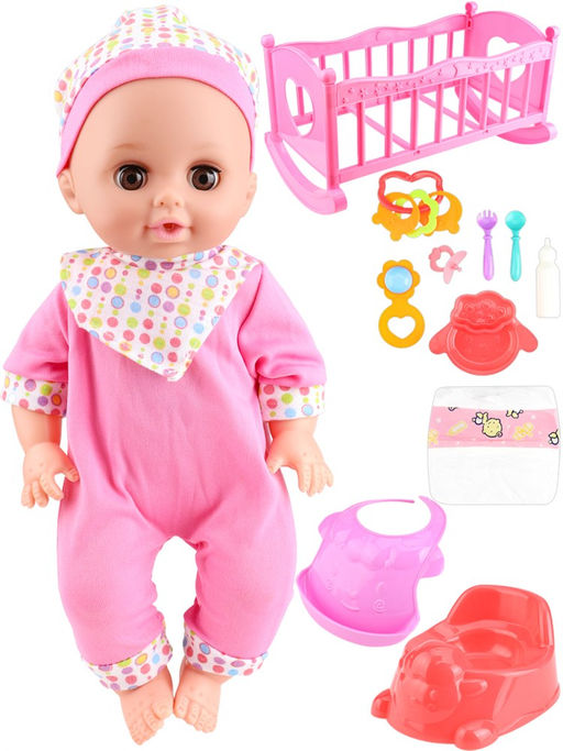 Пупс "Ангелочек" 35см, с аксесс. (Y14429745) пьет, писает, закрывает глазки, озвуч.