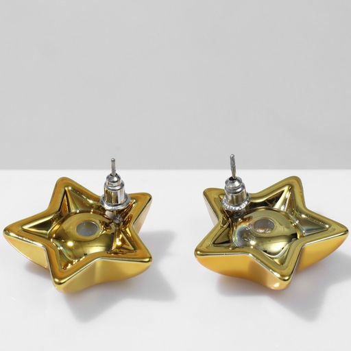 Серьги металл Звезда малая, цвет золото - Queen fair фото 2