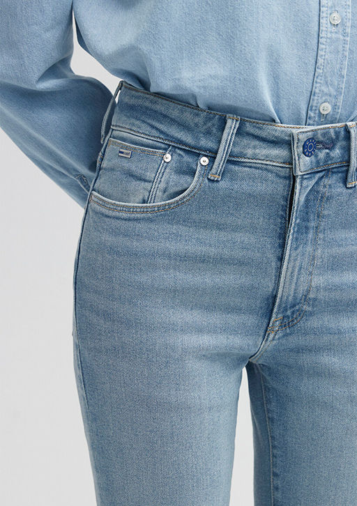 Viola Premium Blue Ac?k Mavi Jean Pantolon  фото 6