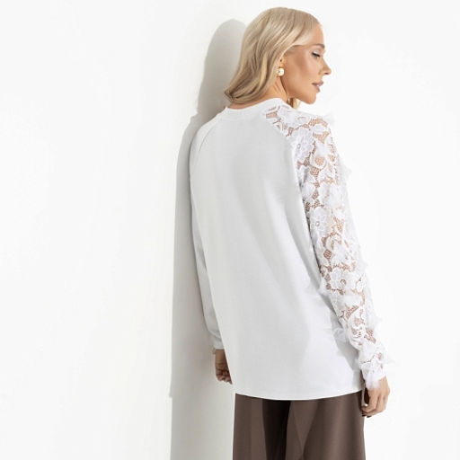 Свитшот с объемным декором Модная хроника (white) - Charutti фото 5