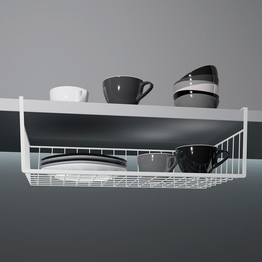 Корзина сетчатая навесная на полку Доляна, 35×23×12 см, белая