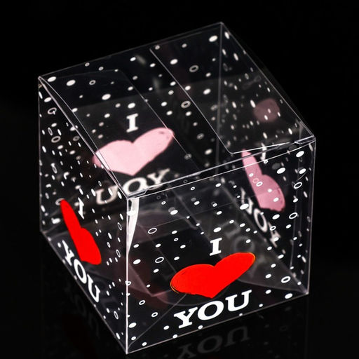 Цена за 5 шт. Складная коробка из PVC I love you, 7 х 7 х 7 см - UPAK LAND фото 2