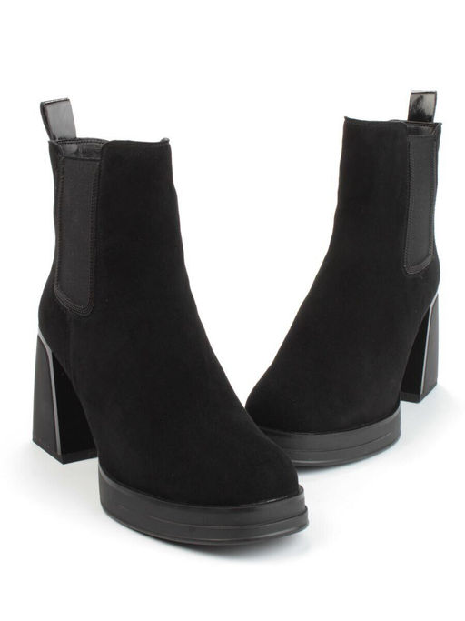 04-M3-835 BLACK Ботильоны зимние женские (натуральная замша, натуральный мех)