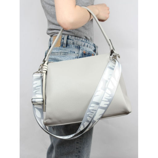 Сумка женская искусственная кожа ADEL-289/1в/ММ, 3отд.2внут.карм. плеч/рем-стропа, серый/беж св флотер 259821 - Adelia фото 5