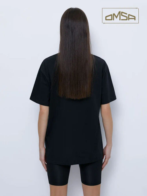 OmT_D1301 Фуфайка (футболка) OVERSIZE, COTTON - nero - Omsa фото 6