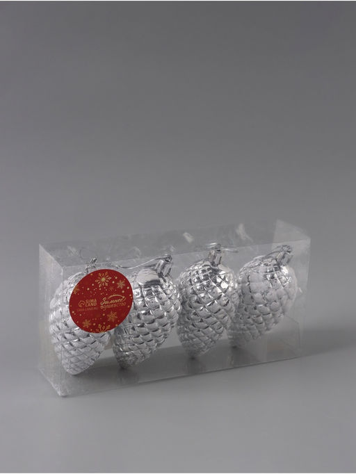 Цена за 2 шт. Ёлочные игрушки 4 шт. Снежная шишка 74.5 см - Зимнее волшебство фото 2