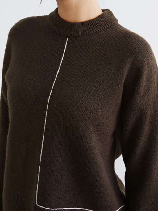 Bisiklet Yaka Oversize Kad?n Triko Kazak