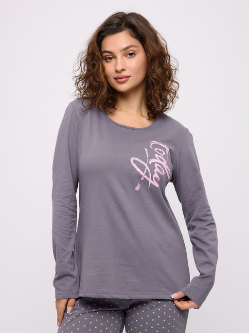 Пижама женская из кулирки Today серый - Амадэль фото 10