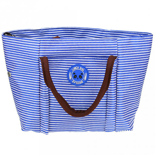Lunch bag Сумка обеденная 26х13,5х22см (34см с ручками), полиэстер, на подкладке, внутренний карман на молнии, наружный карман, сумка-вставка 24х11,5х21см термоизоляция на молнии, синий (Китай) - Домашняя мода фото 2