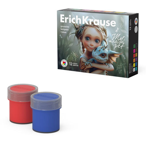 Гуашь ErichKrause "Magic Pet" 12цв. 20мл. (62979)