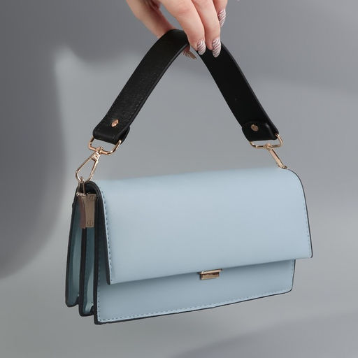 Ручка для сумки, с карабинами, 35±1 см × 3.5 см, цвет чёрный, золотой