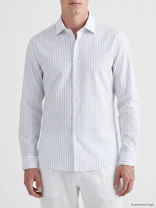 Slim Fit ?izgili Erkek G?mlek