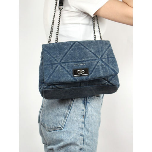 Сумка женская текстиль DJ-7050-1-BLUE JEAN 1отд+карм/перег, синий SALE 261498 - Bobo фото 10