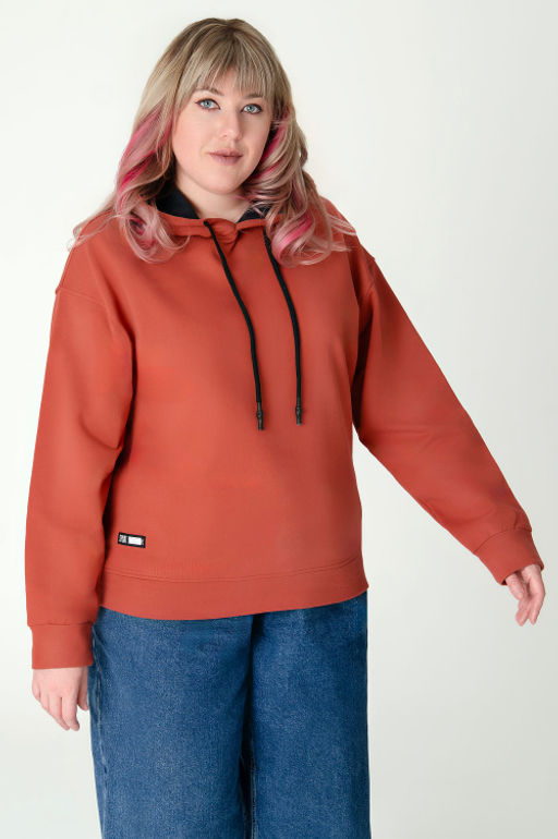 Арт. 15115 Худи женское с капюшоном 46-54 (5 шт) Цвет:терракотовый - Калинка фото 12