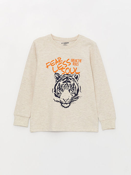 Bisiklet Yaka Bask?l? Uzun Kollu Erkek ?ocuk Pijama Tak?m? - Waikiki фото 2