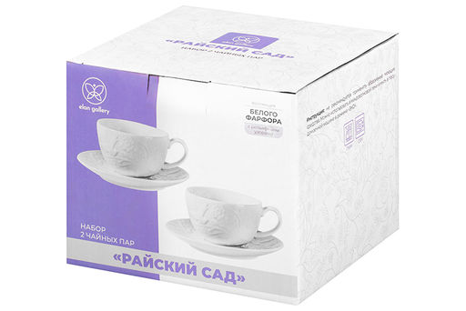 Чайная пара 4 пр. 300 мл 13*10*6,5 см "Райский сад", фарфор