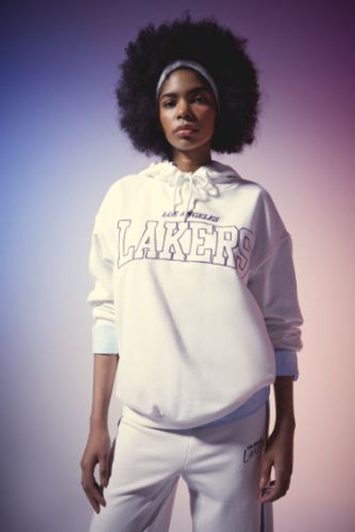 DeFactoFit NBA Los Angeles Lakers Oversize Genis Kal?p Kapusonlu Sweatshirt
