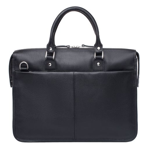 Кожаная деловая сумка для ноутбука Halston Black - Lakestone фото 5