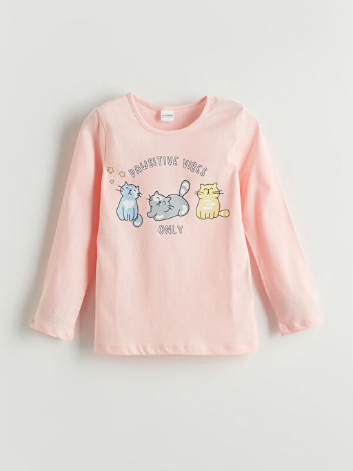 Bisiklet Yaka K?z ?ocuk Pijama Tak?m?