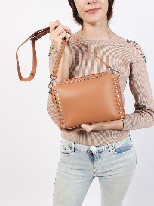 LACCOMA сумка C1030H-2-светло коричневый натуральная кожа полиэстер  фото 6