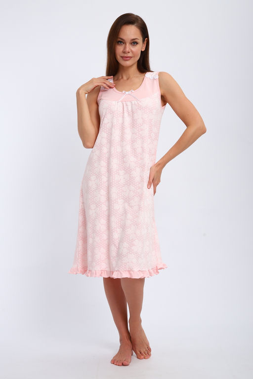 Ночная сорочка из кулирки Василиса персиковый