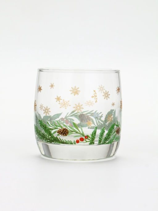 Стакан новогодний «Зимний букет», 310 мл, золотая деколь