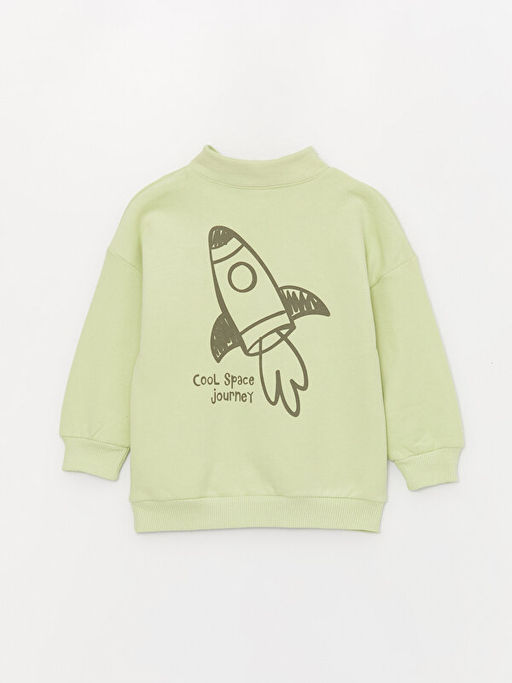 Dik Yaka Uzun Kollu Bask?l? Erkek Bebek Sweatshirt - Waikiki фото 3