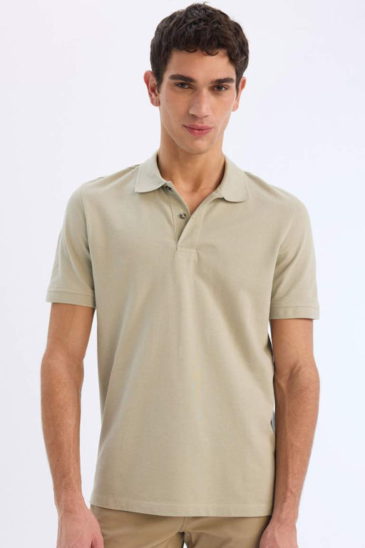 New Regular Fit K?sa Kollu Basic Duz Polo Tisort - Defacto фото 23