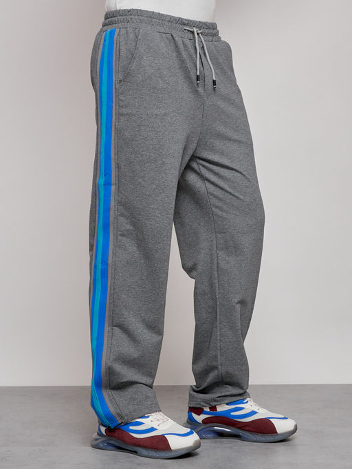 Широкие спортивные штаны трикотажные мужские серого цвета 12903Sr - Mtforce фото 7