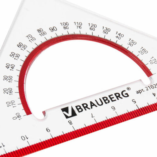 Треугольник пластиковый, угол 45, 13 см, BRAUBERG "Crystal", Цена за 4шт.
