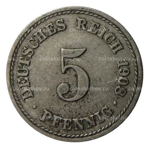 5 пфеннигов 1908 года A Германия