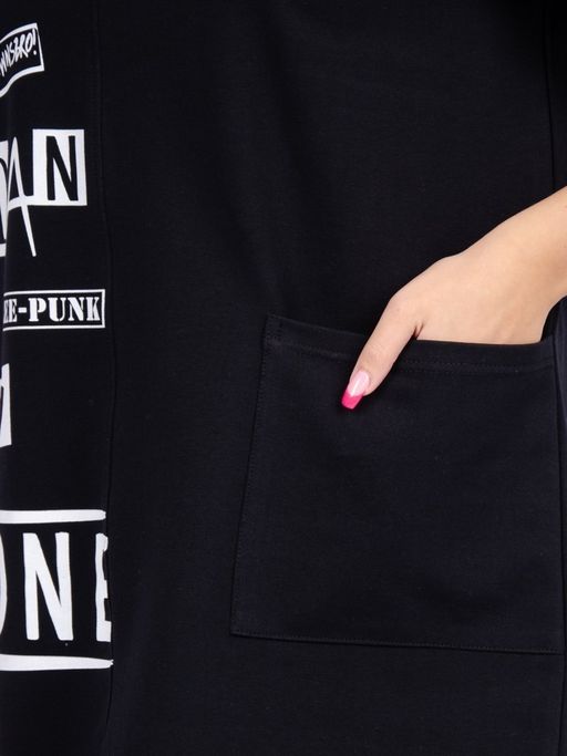 Платье "Фрида" черное, футер с лайкрой