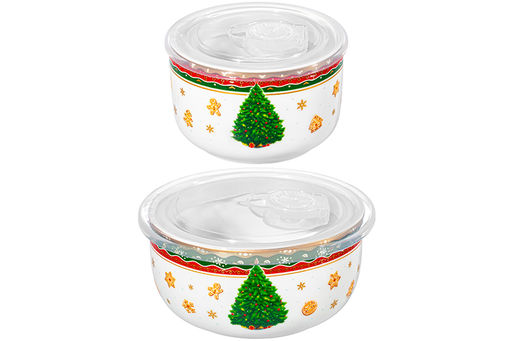Набор 2 салатников - 500 мл 13,5*13,5*6,5 см+260 мл 10,5*10,5*6 см Новогодняя ёлка NEW BONE CHINA - Elan gallery фото 7