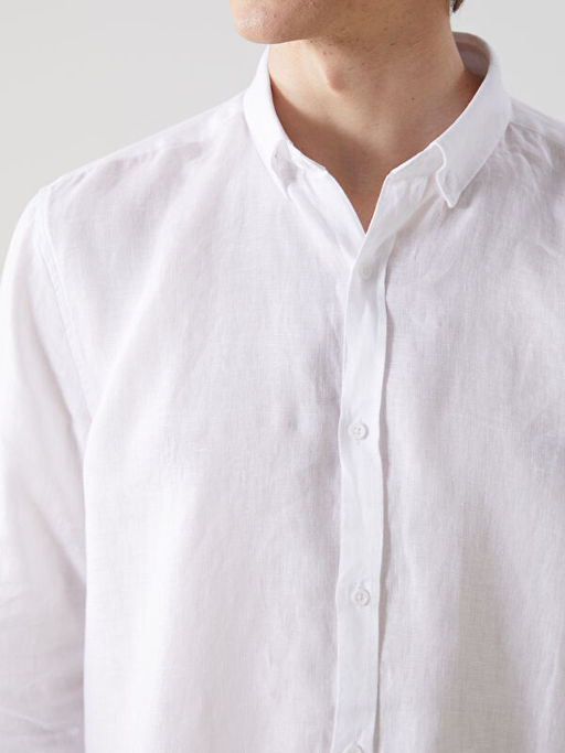 Slim Fit Uzun Kollu %100 Keten Erkek G?mlek