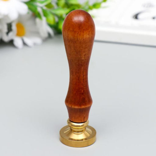 Печать для сургуча с деревянной ручкой «Корона с буквой T», 9×2.5×2.5 см