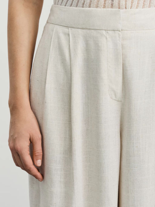 Брюки палаццо из вискозы и льна / Zarina  фото 5