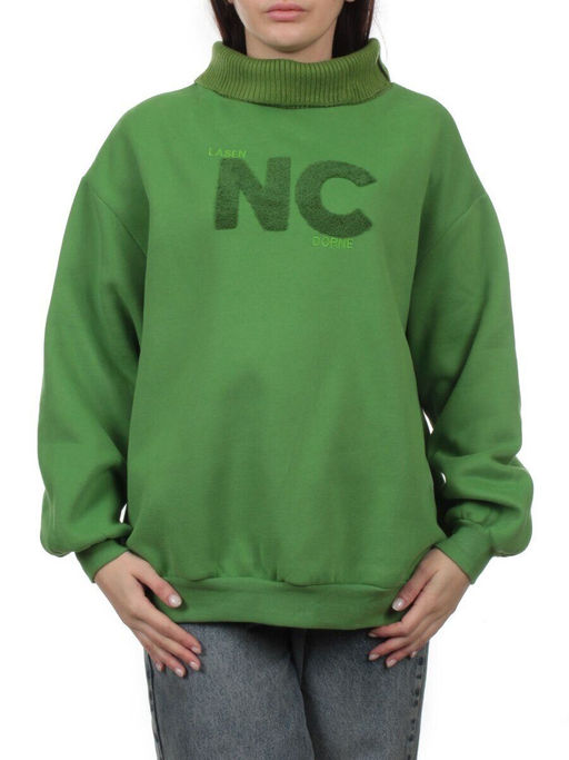 2510 GREEN Толстовка женская (85% хлопок, 10% полиэстер, 5% спандекс)