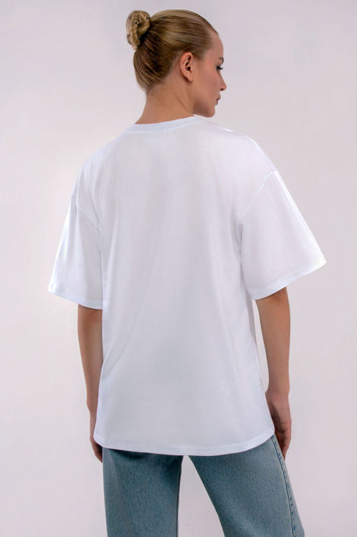 Арт. 31123 Футболка женская оверсайз 44-52 (5 шт) Цвет:белый - Калинка фото 16