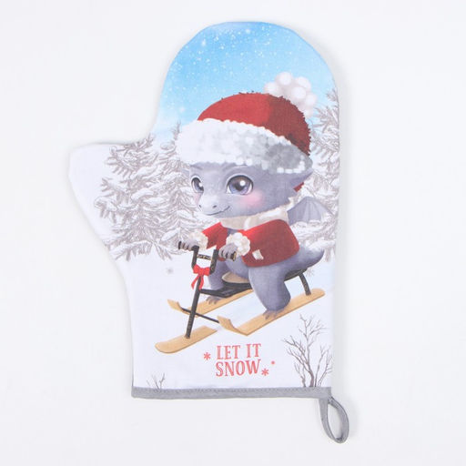 Варежка-прихватка Этель Новогодние забавы 20х28 см, 100% хл, ватин 250 г/м2  фото 2