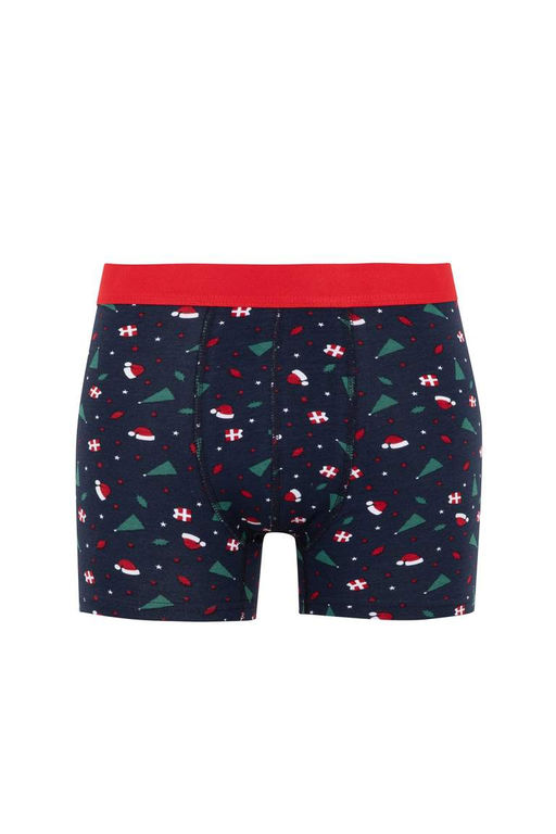 Новогодние боксеры-тройки стандартного кроя с тематикой Нового года - Defacto фото 7