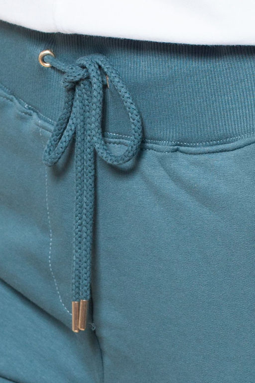 Брюки из эластичного футера с молниями