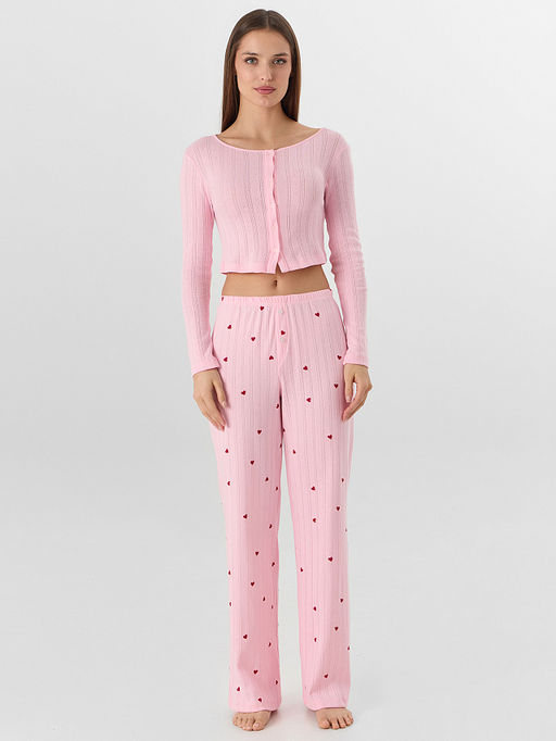 Жакет домашний женский укороченный розовый - Mark formelle фото 3