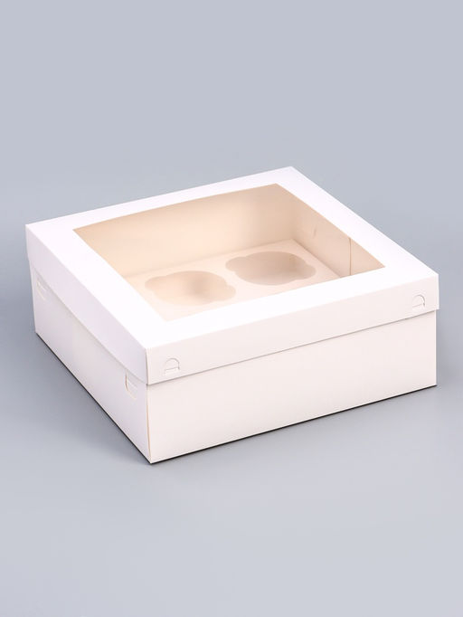 Коробка для 9 капкейков с окном, 25×25×10 см